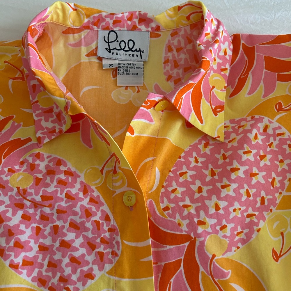 Lilly Pulitzer Pink and Yellow Blouse